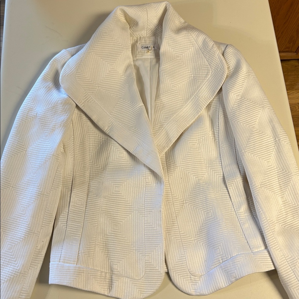 Calvin Klein Ivory Textured Jacket